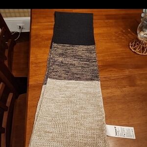 timberland mens designer 72"x12" gray, beige cable knit acrylic scarf -OS